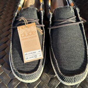 HEY DUDE WALLY KNIT CHARCOAL LADIES 11 MENS 9